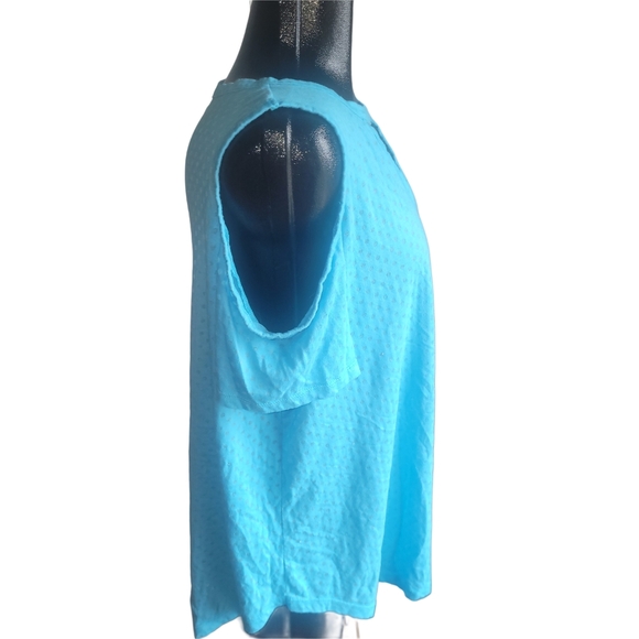 Love & Legends Blue Short Sleeve Cold Shoulder Top 2X - Picture 3 of 6
